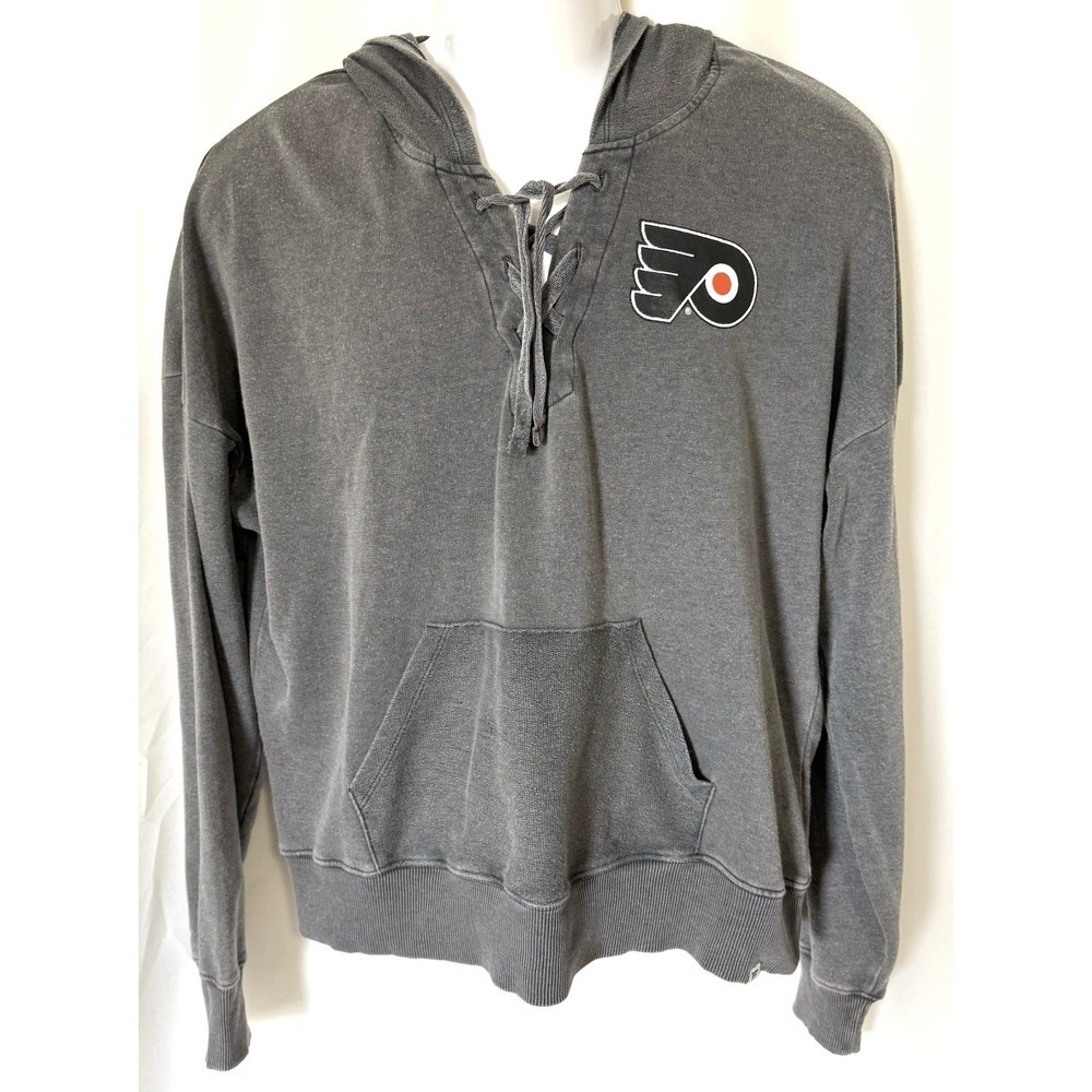 Philadelphia Flyers NHL Fanatics Sweatshirt Hoodie Women L Gray Lightweight Soft